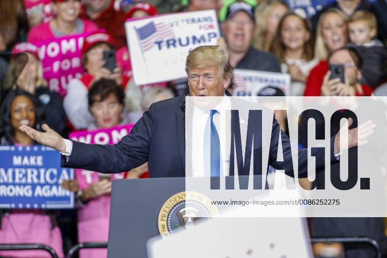 President Donald Trump speaks at a Make America Great Again rally in Charlotte, North Carolina on October 26, 2018. CHP2018102604 NELLxREDMOND