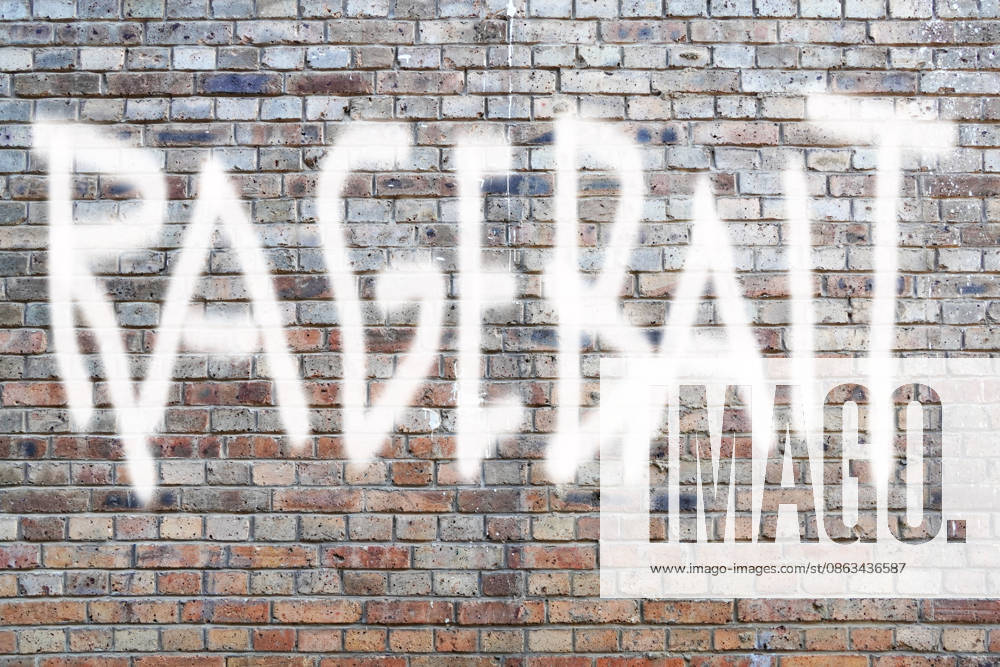 RAGEBAIT, Jugendwort 2026, TOP 10, provokanter Inhalt im Netz, der Wut auslösen soll, Jugendsprache, Trends aus Social Media und der Gaming-Kultur, Auswahl durch Langenscheidt Verlag, Graffiti auf Ziegelwand, Fotomontage