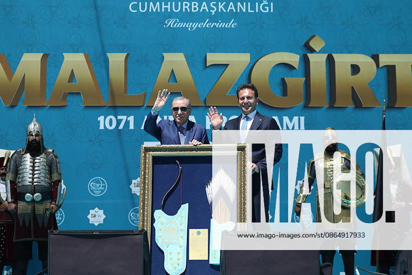 Turkish President Erdogan Attends 955th Anniversary of Manzikert Victory Turkish President Recep Tayyip Erdogan attends a ceremony marking the 955th anniversary of the Victory of Manzikert at the Battle of Manzikert Historical National Park in eastern Türkiye, on August 26, 2026. The commemoration marks the 1071 Battle of Manzikert and the conquest of Anatolia. Photo by Turkish presidency apaimages Istanbul Istanbul Turkey 260826_T__rkiye_TPO_00(10)
