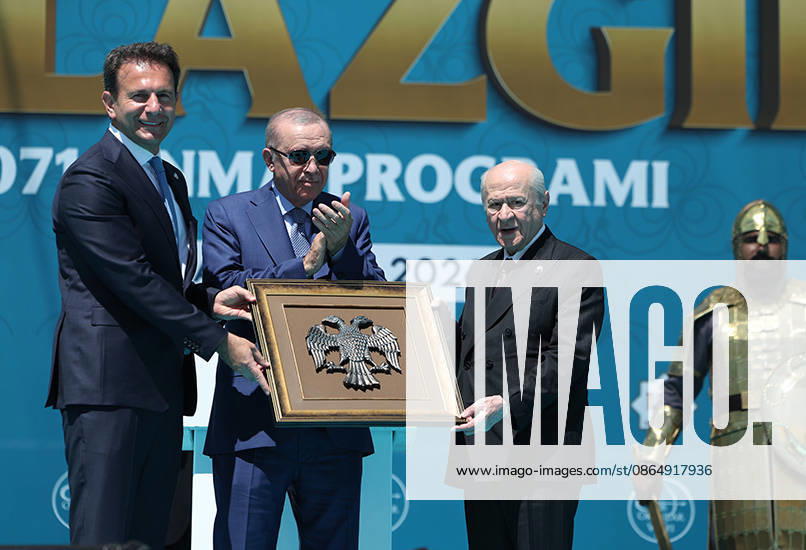 Turkish President Erdogan Attends 955th Anniversary of Manzikert Victory Turkish President Recep Tayyip Erdogan attends a ceremony marking the 955th anniversary of the Victory of Manzikert at the Battle of Manzikert Historical National Park in eastern Türkiye, on August 26, 2026. The commemoration marks the 1071 Battle of Manzikert and the conquest of Anatolia. Photo by Turkish presidency apaimages Istanbul Istanbul Turkey 260826_T__rkiye_TPO_00(13)