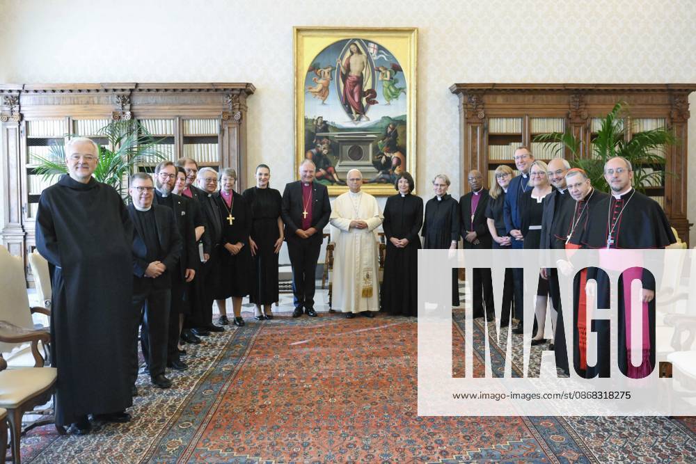 IPA89177465 - Italy, Rome, Vatican, October 1, 2026: Pope Leo XIV receives a delegation from the Lutheran World Federation in a private audience at the Vatican. Photograph by VATICAN MEDIA Catholic Press Photo