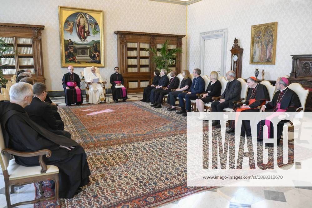 IPA89177467 - Italy, Rome, Vatican, October 1, 2026: Pope Leo XIV receives a delegation from the Lutheran World Federation in a private audience at the Vatican. Photograph by VATICAN MEDIA Catholic Press Photo