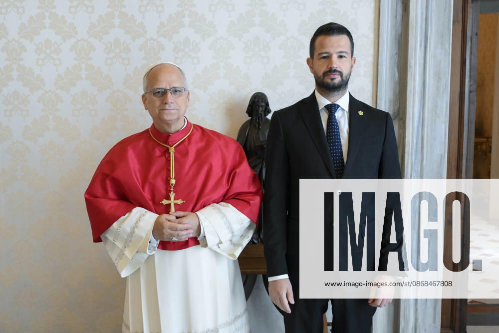 IPA89254423 - Italy, Rome, Vatican, October 3, 2026: Pope Leo XIV receives His Excellency Mr. Jakov Milatovic, President of Montenegro, in a private audience at the Vatican. Photograph by VATICAN MEDIA Catholic Press Photo