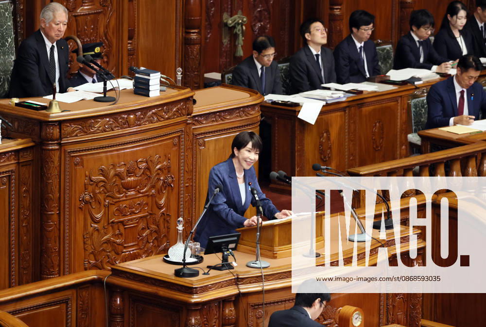 Tokyo, Japan - Japanese Prime Minister Sanae Takaichi delivers her policy speech at Lower House s plenary session at the National Diet in Tokyo on Monday, October 5, 2026. The 69-day extraordinary Diet session will convene through December 12. (photo by Yoshio Tsunoda AFLO) aflo_353477565