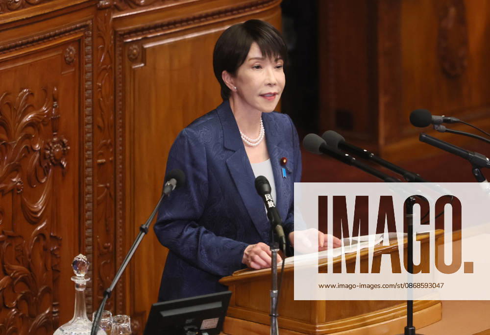 Tokyo, Japan - Japanese Prime Minister Sanae Takaichi delivers her policy speech at Lower House s plenary session at the National Diet in Tokyo on Monday, October 5, 2026. The 69-day extraordinary Diet session will convene through December 12. (photo by Yoshio Tsunoda AFLO) aflo_353477577