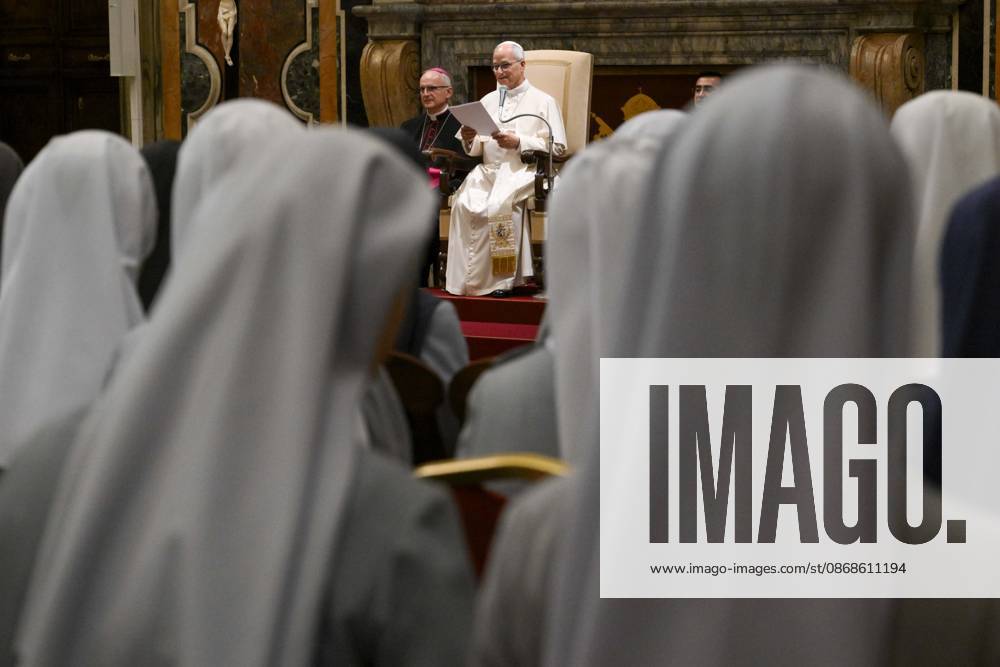 IPA89331620 - Italy, Rome, Vatican, October 5, 2026 Pope Leo XIV receives priests and religious sisters from Korea residing in Rome during a private audience at the Vatican. Photo by VATICAN MEDIA Catholic Press Photo