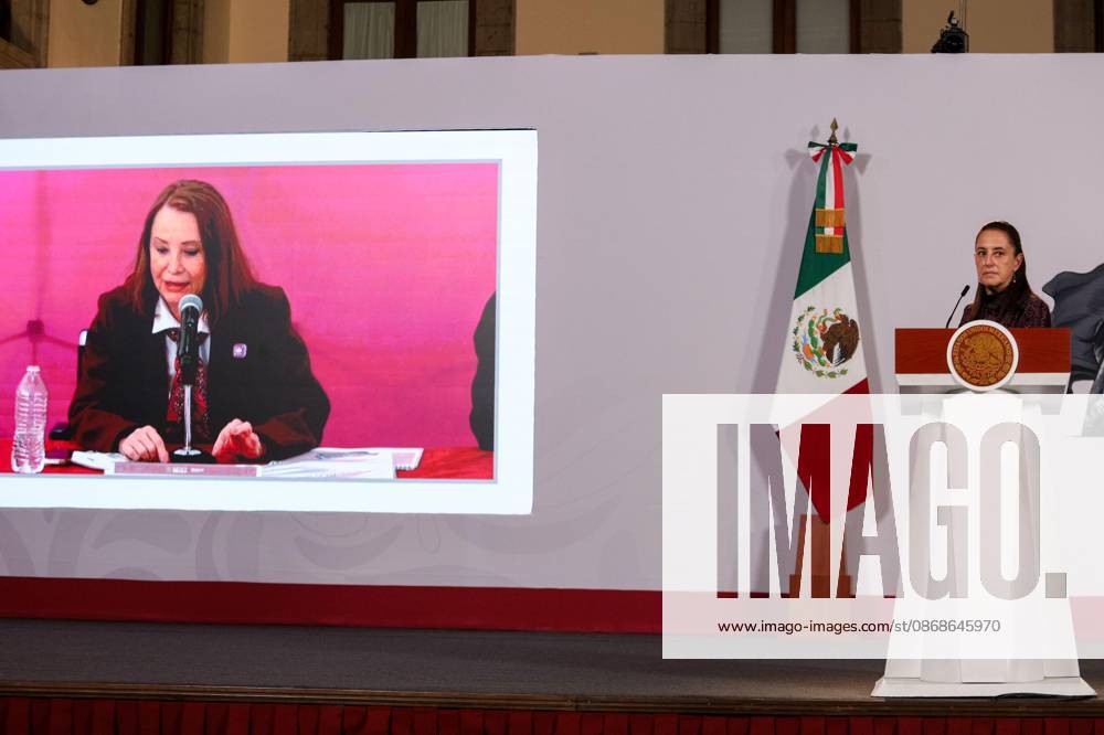 TO-45353- Ciudad de M& xe9;xico. 2026-10 -05. Claudia Sheinbaum Pardo, President of Mexico, during the daily morning press conference in the Treasury Room of the National Palace in Mexico City. Alejandro God& xcd;nez Clasos.com.mx - ZUMAcs4_ 20261005_faa_cs4_072
