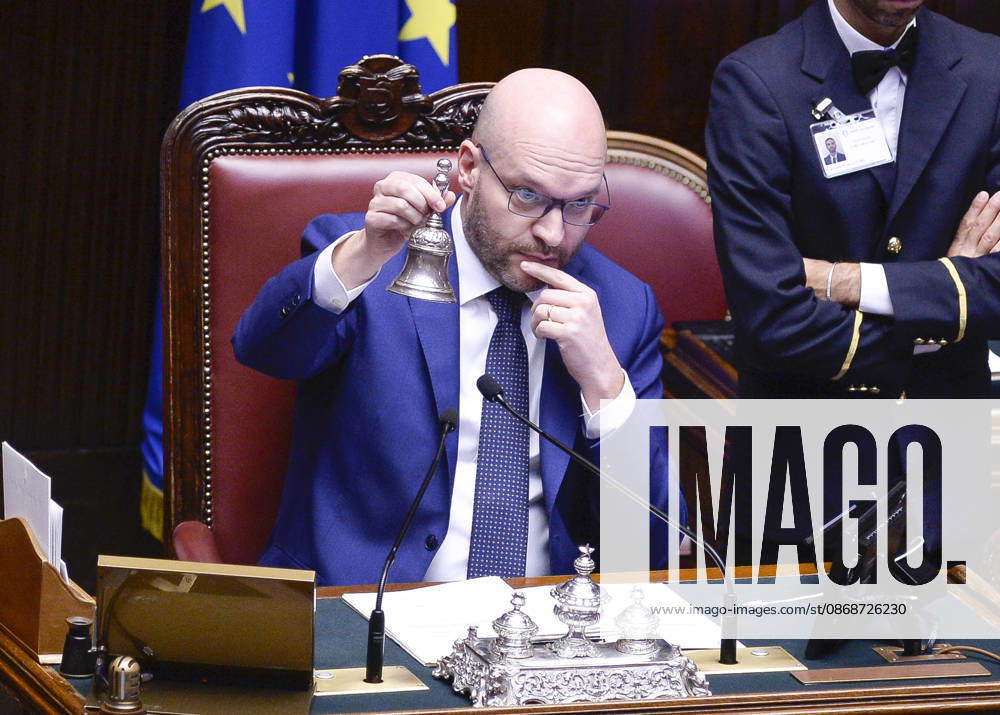 IPA89364973 - Rome, Chamber of Deputies: Electoral Law, explanations of vote, and vote of confidence on Article 1; pictured: Lorenzo Fontana