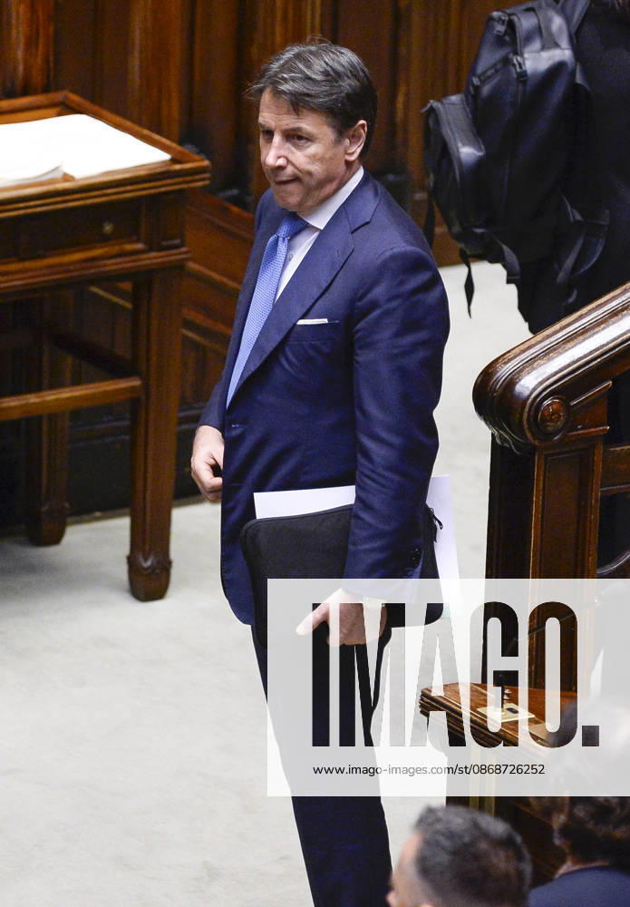 IPA89365023 - Rome, Chamber of Deputies: Electoral Law, explanations of vote, and vote of confidence on Article 1; pictured: Giuseppe Conte