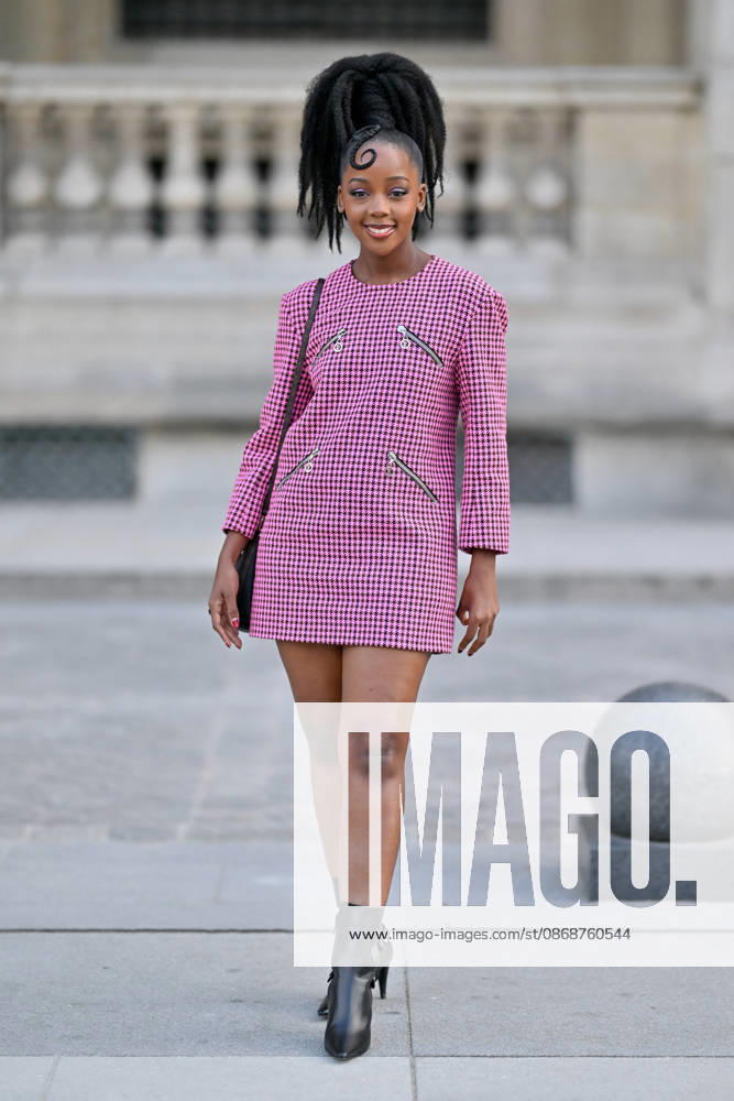 PFW Louis Vuitton Outside Arrivals Thuso Mbedu arriving at Louis Vuitton show during Paris Fashion Week, in Paris, France on 6 October 2026. Photo by Julien Reynaud APS-Medias ABACAPRESS.COM Paris France