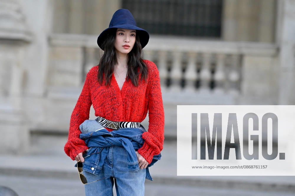 PFW Louis Vuitton Outside Arrivals Elaine Zhong arriving at Louis Vuitton show during Paris Fashion Week, in Paris, France on 6 October 2026. Photo by Julien Reynaud APS-Medias ABACAPRESS.COM Paris France