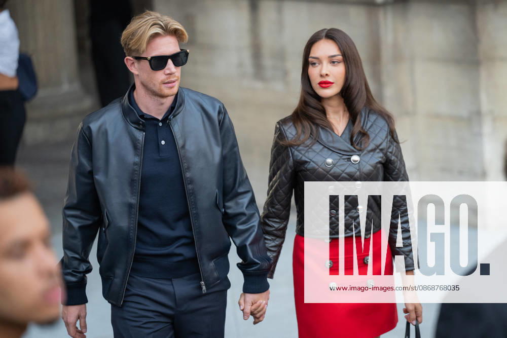 PFW - Louis Vuitton Front Row - Paris Belgium s midfielder 07 Kevin De Bruyne (L) and his wife Michele De Bruyne poses as she arrives ahead of the Louis Vuitton Women s Spring Summer 2027 collection fashion show as part of the Paris Fashion Week, in Paris, France on October 6, 2026. Photo by Alexis Jumeau ABACAPRESS.COM Paris France