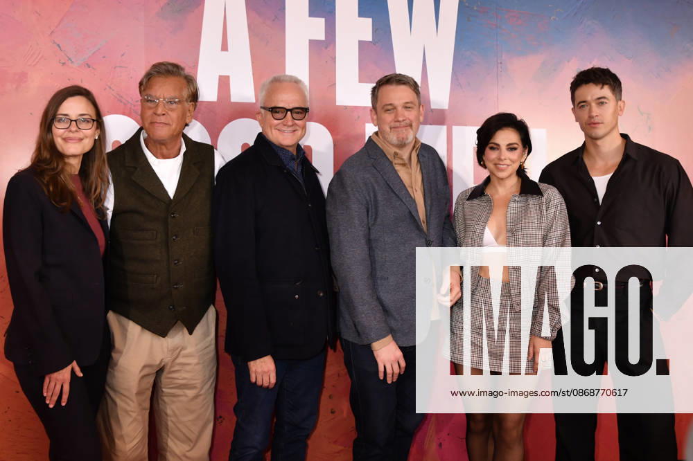 NEW YORK, NY- OCTOBER 6: Lear deBessonet, Aaron Sorkin, Bradley Whitford, Michael Arden, Krysta Rodriguez and Tom Blyth at the press conference for A Few Good Men at Lincoln Center Theater in the Vivian Beaumont Theatre on October 6, 2026 in New York City. Credit: AdMedia New York City USA - ZUMAa123 20261006_zaa_a123_129