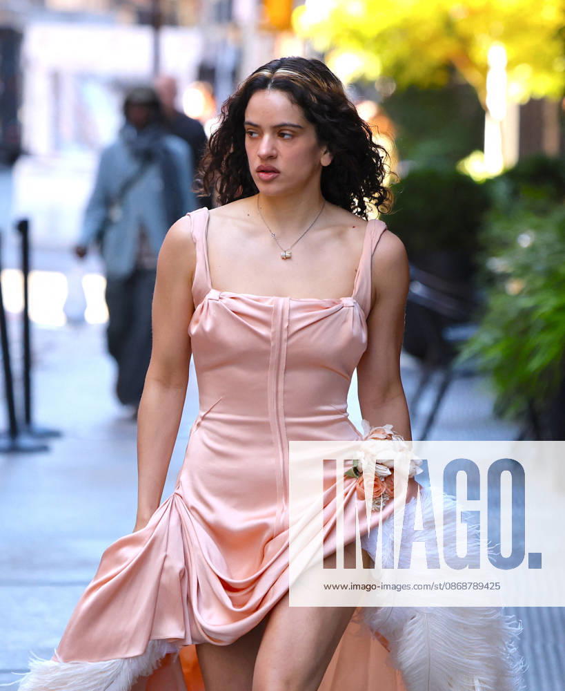 Rosalia Leaves Her Hotel - NYC Spanish Singer Rosalia with a nice pink dress leaves her hotel in New York on October 6, 2026. Photp by Dylan Travis ABACAPRESS.COM New York City NY United States