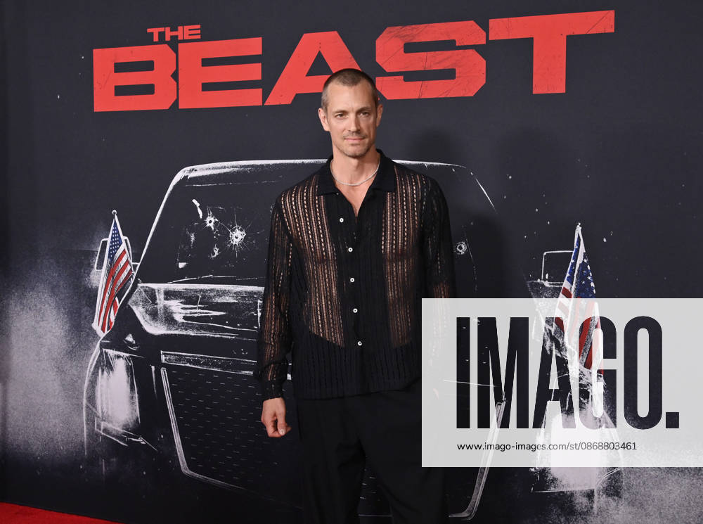Cast member Joel Kinnaman attends the premiere of the motion picture thriller The Beast at the Academy museum of Motion Pictures in Los Angeles on Tuesday, October 10, 2026. Storyline: When a militia of unidentified hostiles coordinates a coup against the U.S., the president uncovers the extent of The Beast s highly classified offensive capabilities in order to save his life and America. LAP20261006831 JIMxRUYMEN