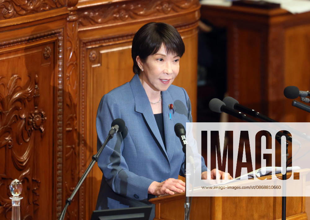 Tokyo, Japan - Japanese Prime Minister Sanae Takaichi answers a question at Lower House s plenary session at the National Diet in Tokyo on Wednesday, October 7, 2026. (photo by Yoshio Tsunoda AFLO) aflo_354016939
