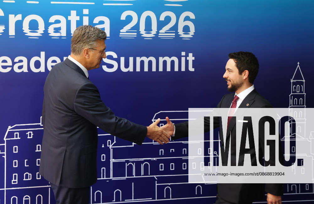 EU MED9 Prime Minister of Croatia Andrej Plenkovic welcomes Crown Prince Hussein of Jordan Hussein bin Abdullah al-Hashimi for EU MED9 summit at Split, Croatia on October 7, 2026. IvoxCagalj PIXSELL