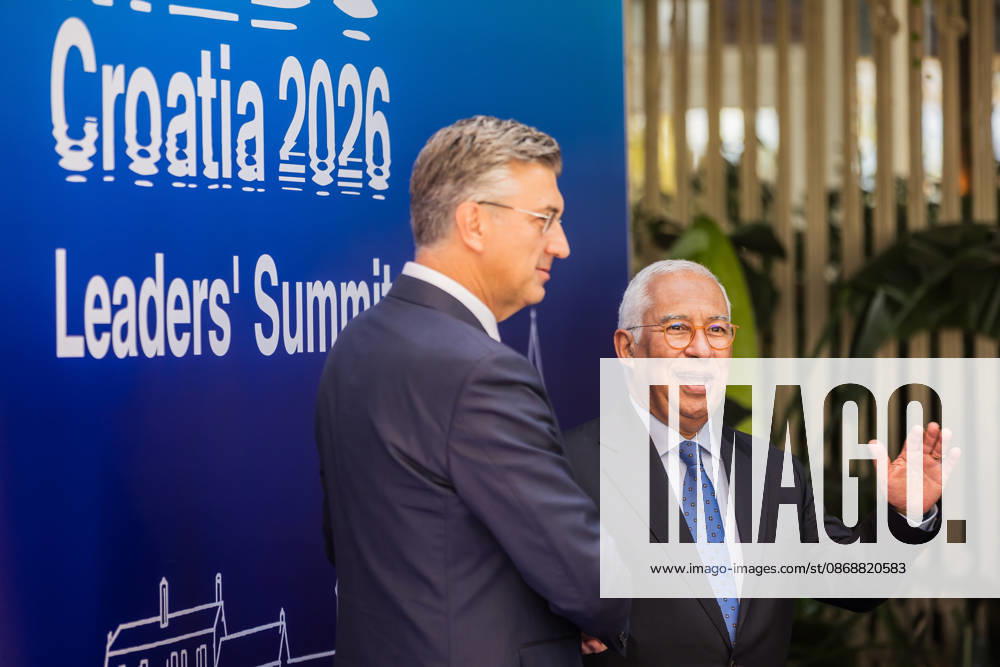 EU MED9 Prime Minister of Croatia Andrej Plenkovic welcomes President of the European Council Antonio Costa for EU MED9 summit at Split, Croatia on October 7, 2026. ZvonimirxBarisin PIXSELL
