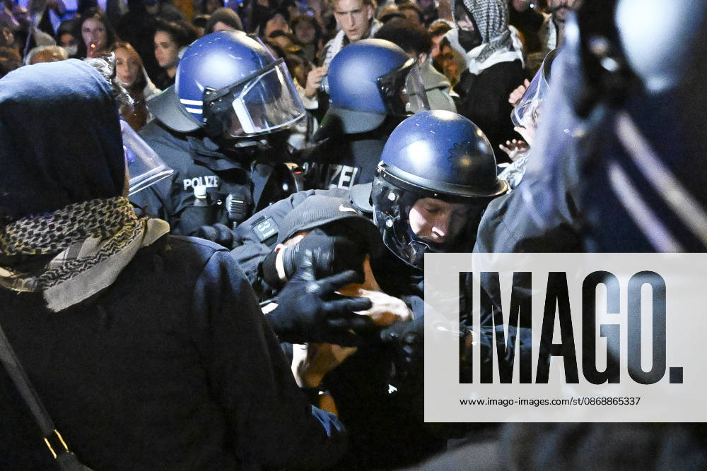Police in Berlin intervened in demonstrations in support of Palestinians BERLIN, GERMANY - OCTOBER 7: German police detain a protestor during a pro-Palestinian demonstration in Berlin, Germany on October 7, 2026. More than a thousand demonstrators gathered at Oranien Square to protest Israeli attack on Gaza and marched toward Hermann Square before police broke up the rally near the Kottbusser Tor subway station, detaining numerous participants. Halil Sagirkaya Anadolu Berlin Germany. Editorial use only. Please get in touch for any other usage.