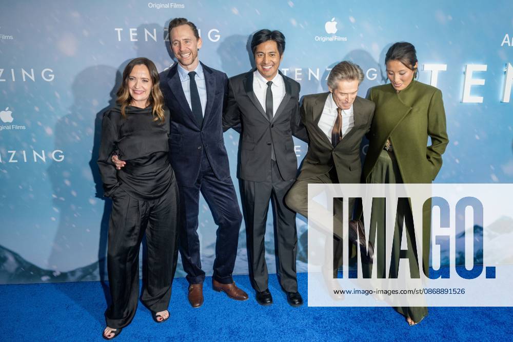 (L-R) Jennifer Peedom, Tom Hiddleston, Genden Phuntsok, Willem Dafoe and Thinley Lhamo attend.Apple Original Films Tenzing New York Premiere at DGA Theater on October 07, 2026 in New York City. New York United States - ZUMAs197 20261007_aaa_s197_469