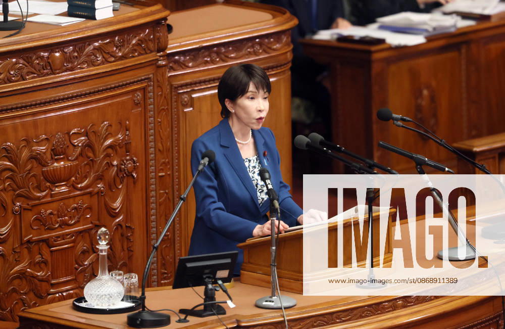 Tokyo, Japan - Japanese Prime Minister Sanae Takaichi answers a question at Lower House s plenary session at the National Diet in Tokyo on Monday, October 8, 2026. (photo by Yoshio Tsunoda AFLO) aflo_354274211
