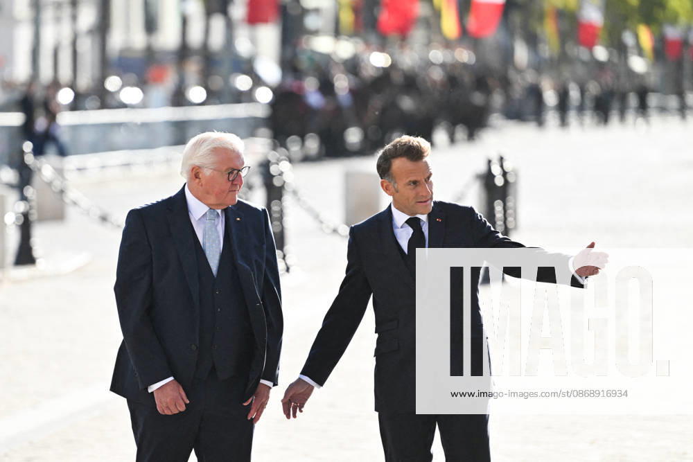 President Emmanuel Macron and Frank-Walter Steinmeier, President of Germany, at a ceremony at the Arc de Triomphe in Paris on October 8, 2026, in honor of the state visit of the President of Germany and his wife to France. Christian Liewig Bestimage President Emmanuel Macron and his wife Brigitte Macron welcome Frank-Walter Steinmeier, President of Germany, and his wife, Elke Büdenbender, for a ceremony at the Arc de Triomphe in Paris on October 8, 2026, Paris, France