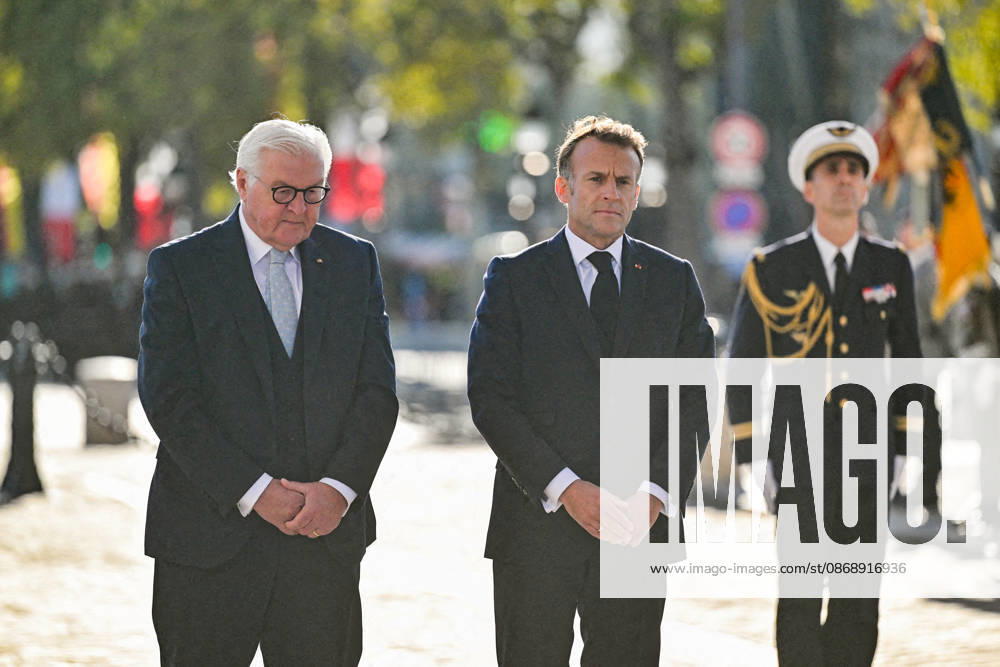 President Emmanuel Macron and Frank-Walter Steinmeier, President of Germany, at a ceremony at the Arc de Triomphe in Paris on October 8, 2026, in honor of the state visit of the President of Germany and his wife to France. Christian Liewig Bestimage President Emmanuel Macron and his wife Brigitte Macron welcome Frank-Walter Steinmeier, President of Germany, and his wife, Elke Büdenbender, for a ceremony at the Arc de Triomphe in Paris on October 8, 2026, Paris, France