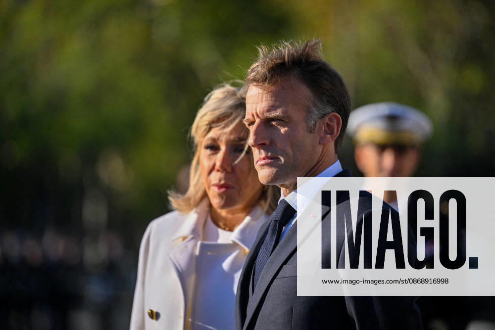 Brigitte Macron and President Emmanuel Macron at a ceremony at the Arc de Triomphe in Paris on October 8, 2026, in honor of the state visit to France by the President of Germany and his wife. Christian Liewig, Bestimage. President Emmanuel Macron and his wife Brigitte Macron welcome Frank-Walter Steinmeier, President of Germany, and his wife, Elke Büdenbender, for a ceremony at the Arc de Triomphe in Paris on October 8, 2026, Paris, France