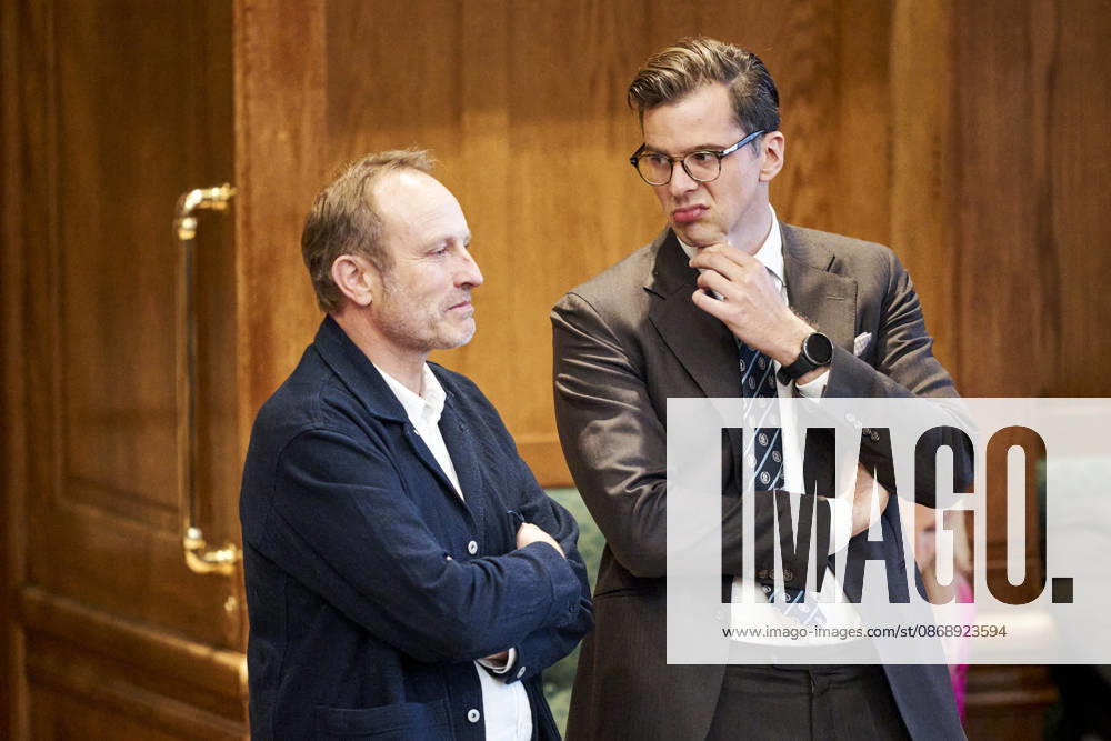 Opening debate in the Danish Parliament Minister of Business and Competitiveness Martin Lidegaard, The Social Liberal Party (L) and chairman of the Liberal Alliance Alex Vanopslagh during the opening debate of the parliament in the Folketing Hall at Christiansborg on Thursday, October 8, 2026. , Copenhagen Denmark