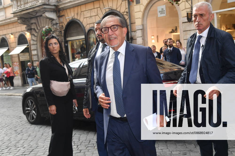 IPA89428011 - Rome, Teatro Sistina: Celebration marking the 150th anniversary of *Corriere della Sera*. Pictured: Ignazio La Russa