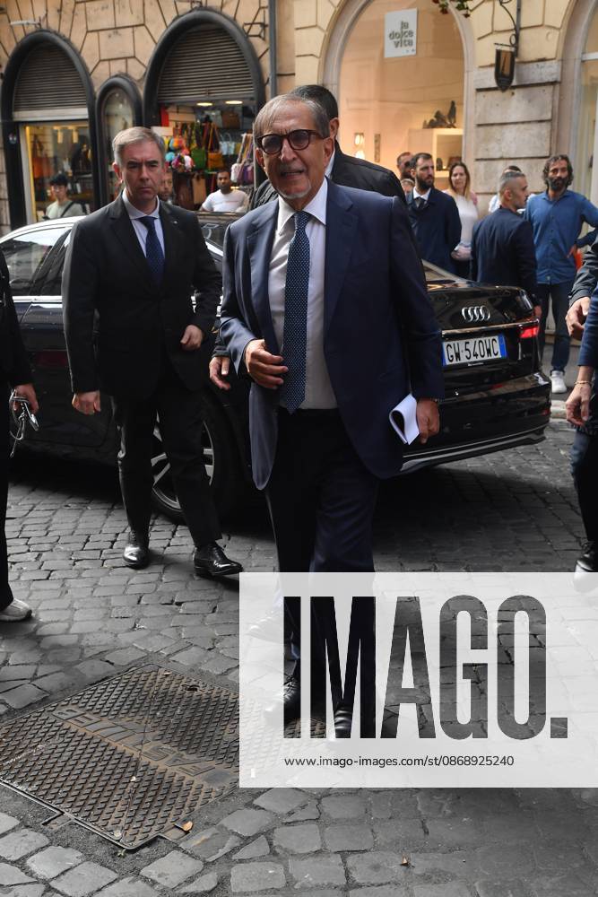 IPA89428000 - Rome, Teatro Sistina: Celebration marking the 150th anniversary of *Corriere della Sera*. Pictured: Ignazio La Russa
