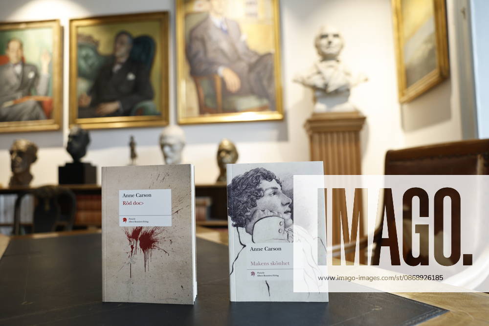 STOCKHOLM, SWEDEN 20261008 The books *Red Doc* and *The Beauty of the Husband* by Canadian author and this year’s Nobel Prize in Literature laureate Anne Carson are on display at Albert Bonniers Förlag in Stockholm STOCKHOLM SWEDEN