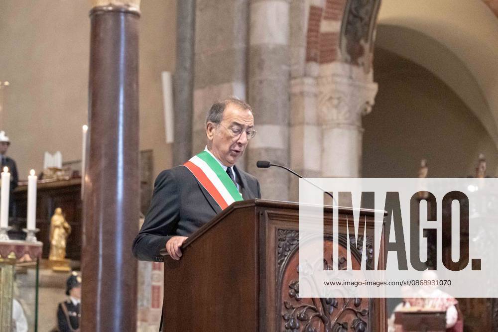 IPA89429941 - Milan, October 8, 26, Basilica of SantAmbrogio, Eucharistic celebration marking the 25th anniversary of the Linate plane crash Pictured: Milan Mayor Giuseppe Sala