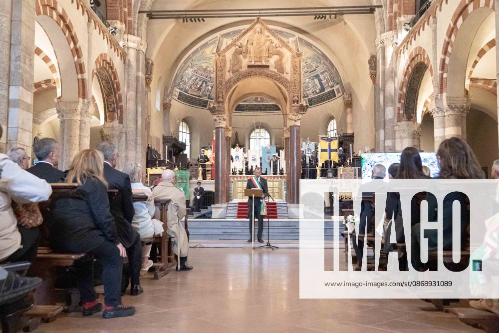 IPA89429969 - Milan, October 8, 26, Basilica of SantAmbrogio, Eucharistic celebration marking the 25th anniversary of the Linate plane crash Pictured: Milan Mayor Giuseppe Sala