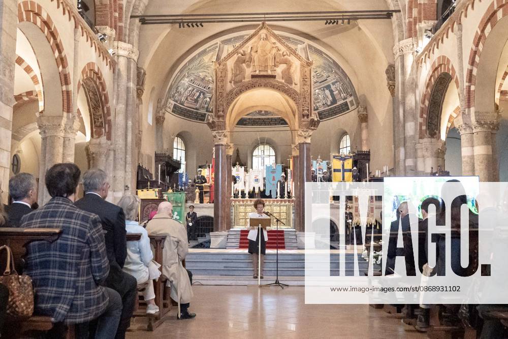 IPA89429982 - Milan, October 8, 2026, Basilica of SantAmbrogio, Eucharistic celebration marking the 25th anniversary of the Linate plane crash Pictured: Adele Pesapane Scarani, president of the October 8, 2001 Committee