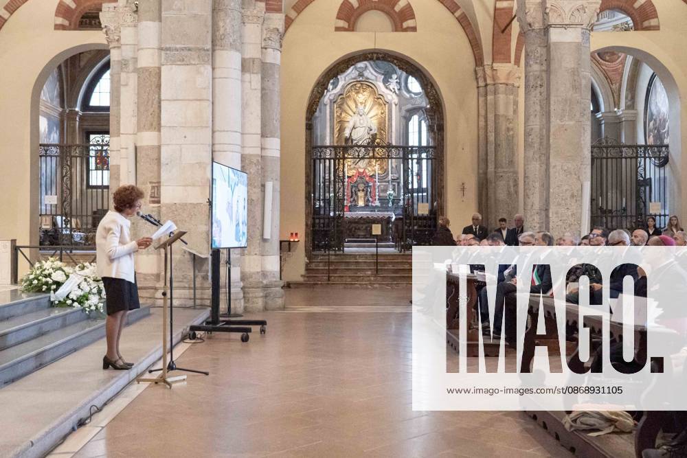 IPA89429985 - Milan, October 8, 2026, Basilica of SantAmbrogio, Eucharistic celebration marking the 25th anniversary of the Linate plane crash Pictured: Adele Pesapane Scarani, president of the October 8, 2001 Committee