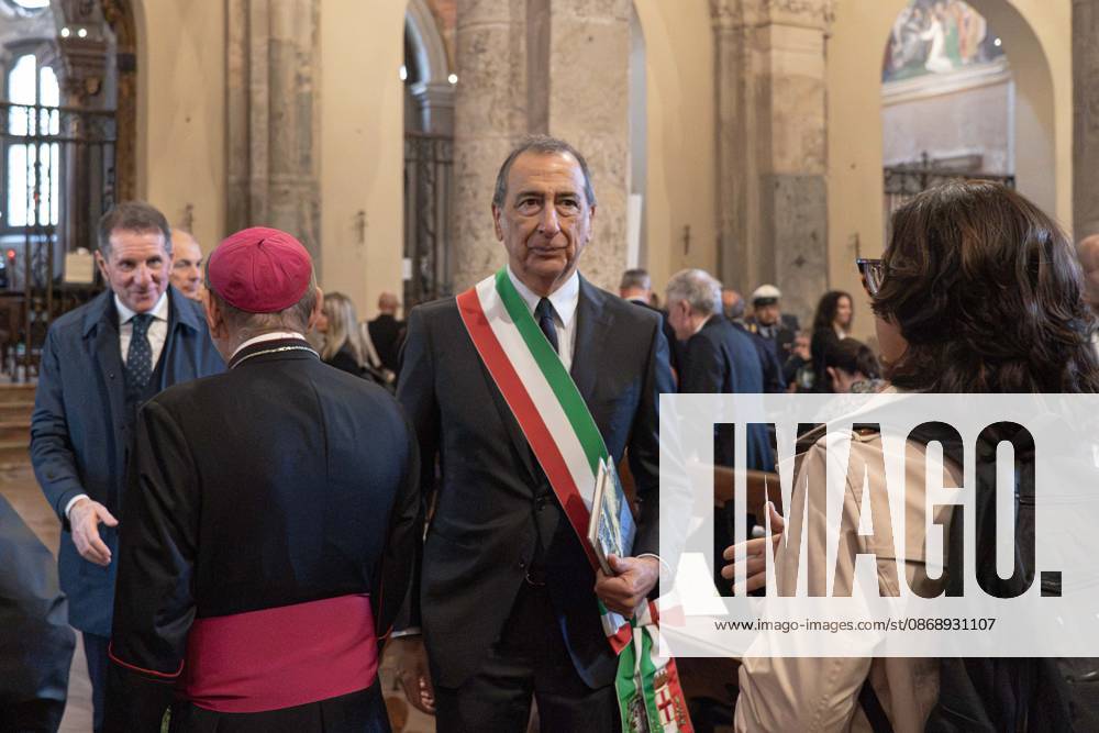 IPA89429987 - Milan, October 8, 26, Basilica of SantAmbrogio, Eucharistic celebration marking the 25th anniversary of the Linate plane crash Pictured: Milan Mayor Giuseppe Sala