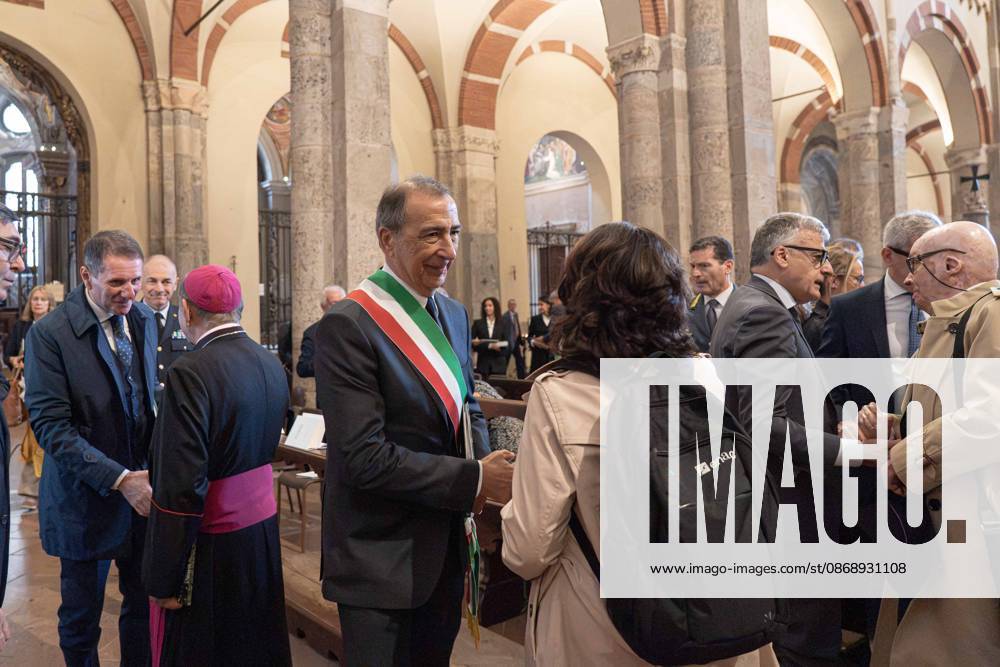 IPA89429988 - Milan, October 8, 26, Basilica of SantAmbrogio, Eucharistic celebration marking the 25th anniversary of the Linate plane crash Pictured: Milan Mayor Giuseppe Sala