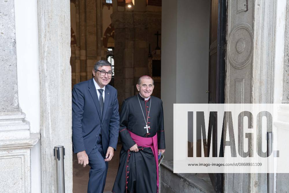 IPA89429989 - Milan, October 8, 1926, Basilica of St. Ambrose, Eucharistic celebration marking the 25th anniversary of the Linate plane crash Pictured: Mario Delpini, Archbishop of Milan