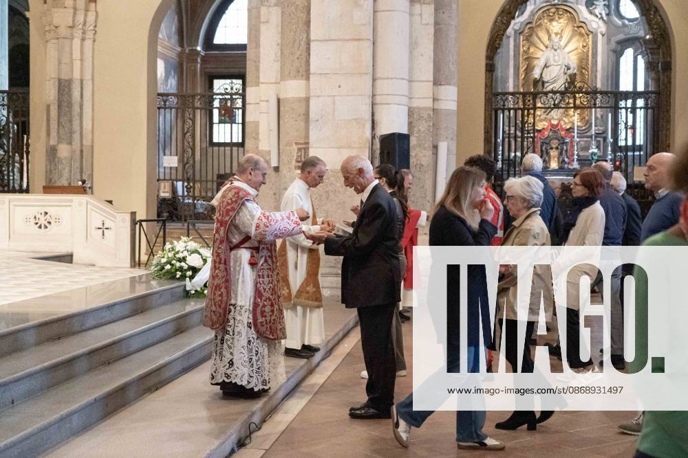 IPA89429952 - Milan, October 8, 26, Basilica of St. Ambrose, Eucharistic celebration marking the 25th anniversary of the Linate plane crash Pictured: Mario Delpini, Archbishop of Milan