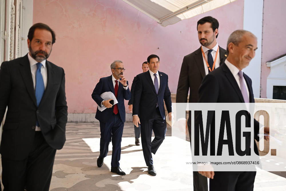 Marco Rubio - Paulo Rangel joint press conference in Lisbon LISBON, PORTUGAL - 08 OCTOBER: US Secretary of State Marco Rubio and Portugal s Foreign Minister Paulo Rangel arrive to give a joint press conference at the Necessidades Palace, the Portuguese foreign ministry, in Lisbon on October 8, 2026. Zed Jameson Anadolu Lisbon Portugal. Editorial use only. Please get in touch for any other usage.
