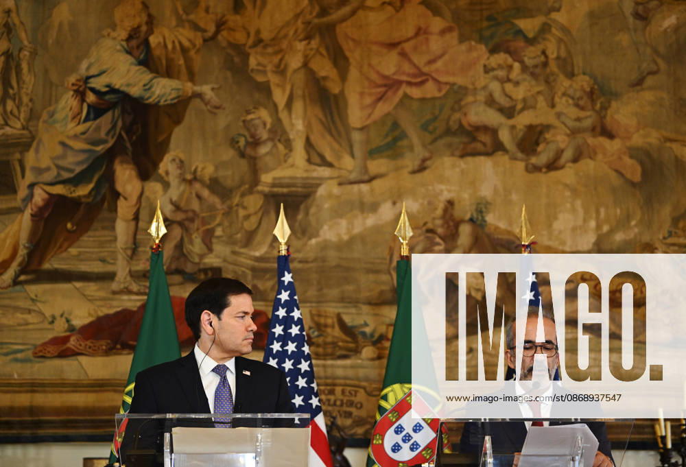 Marco Rubio - Paulo Rangel joint press conference in Lisbon LISBON, PORTUGAL - OCTOBER 8: US Secretary of State Marco Rubio (L) and Portugal s Foreign Minister Paulo Rangel give a joint press conference at the Necessidades Palace, the Portuguese foreign ministry, in Lisbon on October 8, 2026. Zed Jameson Anadolu Lisbon Portugal. Editorial use only. Please get in touch for any other usage.