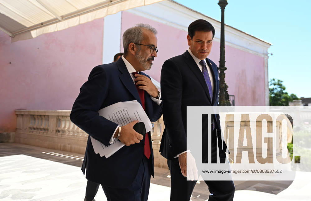 US Secretary of State Marco Rubio visits Portugal LISBON, PORTUGAL - OCTOBER 8: US Secretary of State Marco Rubio (R) and Portuguese Foreign Minister Paulo Rangel (L) hold a joint press conference at the Necessidades Palace, home to Portugal s Foreign Ministry, in Lisbon, Portugal, on October 8, 2026. Zed Jameson Anadolu Lisbon Portugal. Editorial use only. Please get in touch for any other usage.