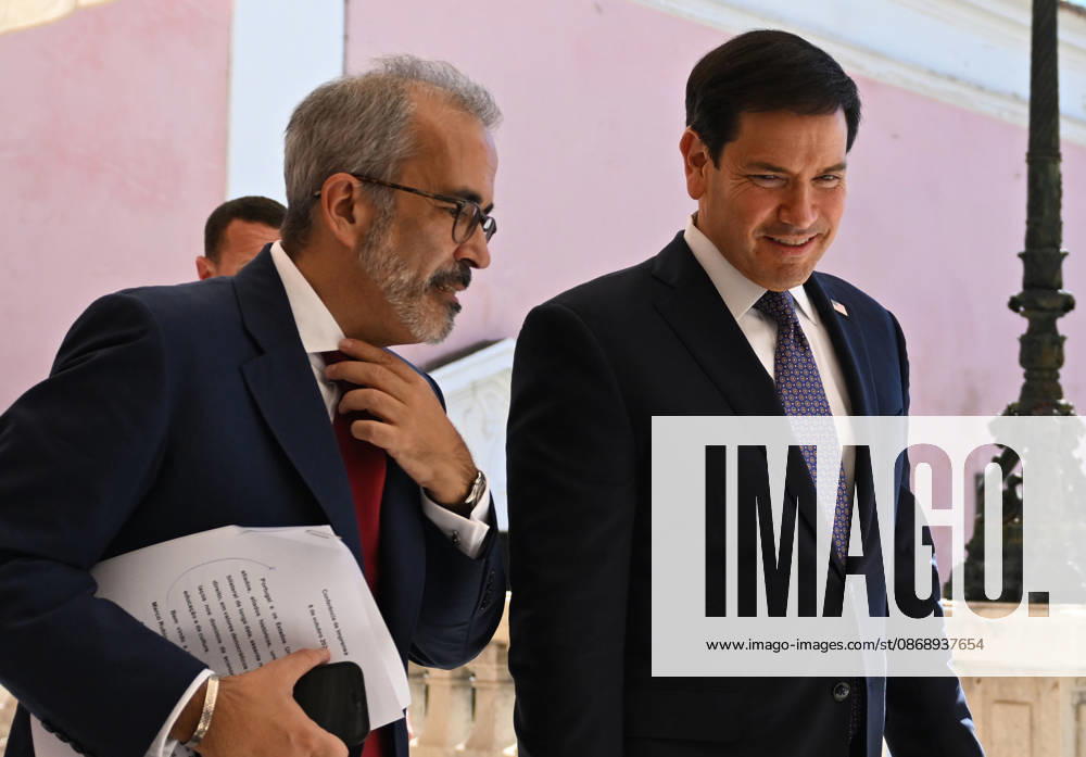 US Secretary of State Marco Rubio visits Portugal LISBON, PORTUGAL - OCTOBER 8: US Secretary of State Marco Rubio (R) and Portuguese Foreign Minister Paulo Rangel (L) hold a joint press conference at the Necessidades Palace, home to Portugal s Foreign Ministry, in Lisbon, Portugal, on October 8, 2026. Zed Jameson Anadolu Lisbon Portugal. Editorial use only. Please get in touch for any other usage.