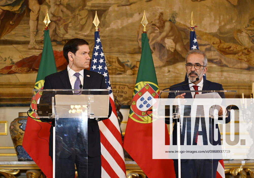 Marco Rubio - Paulo Rangel joint press conference in Lisbon LISBON, PORTUGAL - OCTOBER 8: US Secretary of State Marco Rubio (L) and Portugal s Foreign Minister Paulo Rangel give a joint press conference at the Necessidades Palace, the Portuguese foreign ministry, in Lisbon on October 8, 2026. Zed Jameson Anadolu Lisbon Portugal. Editorial use only. Please get in touch for any other usage.
