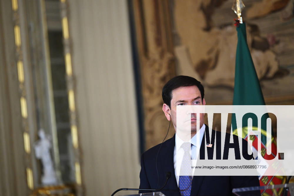 Marco Rubio - Paulo Rangel joint press conference in Lisbon LISBON, PORTUGAL - OCTOBER 8: US Secretary of State Marco Rubio and Portugal s Foreign Minister Paulo Rangel (not seen) give a joint press conference at the Necessidades Palace, the Portuguese foreign ministry, in Lisbon on October 8, 2026. Zed Jameson Anadolu Lisbon Portugal. Editorial use only. Please get in touch for any other usage.