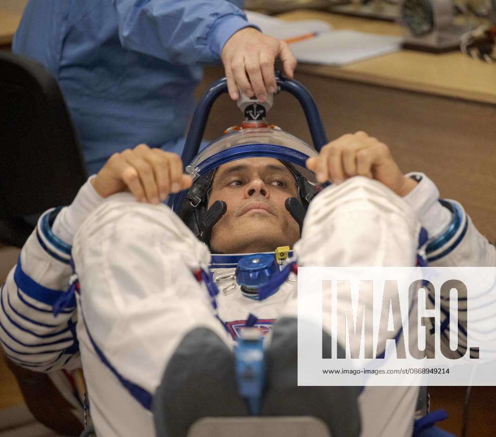 Baikonur, Kazakhstan. 14 July, 2026. NASA astronaut Anil Menon has his Sokol suit pressure checked at the Baikonur Cosmodrome before the Expedition 75 launch, July 14, 2026 in Baikonur, Kazakhstan. He launched to the International Space Station later that day. Baikonur Kazakhstan - ZUMAp138 20261008_zaa_p138_059