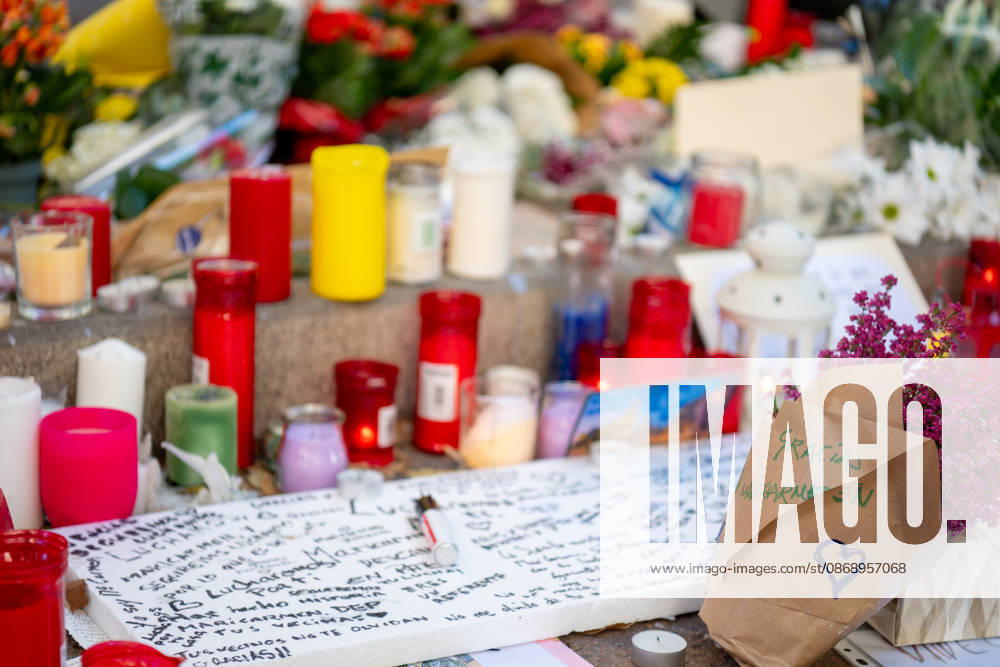 Candles and handwritten messages are seen outside the home of Maricarmen. The tribute follows the death in hospital of the 87 year old woman, whose eviction sparked protests over Spains housing crisis. Madrid, Spain, October 8, 2026 Madrid Spain - ZUMAc317 20261008_zip_c317_003
