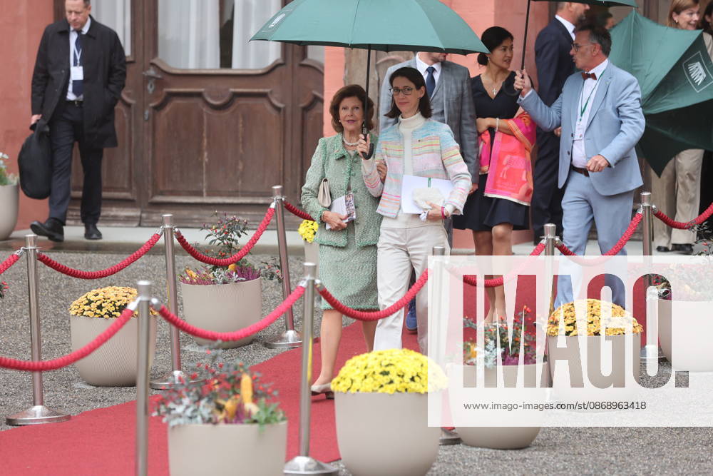 Königin Silvia von Schweden, Bettina Gräfin Bernadotte und Björn Graf Bernadotte beim Jubiläum der Mentor-Stiftung auf der Insel Mainau. Mainau