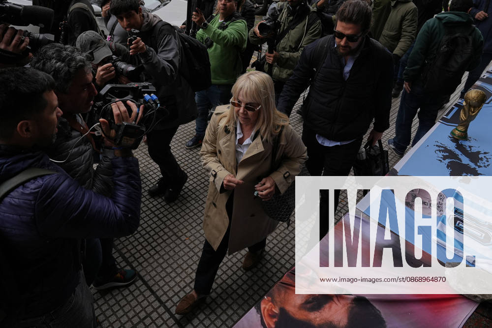 Closing arguments begin in the Maradona s death in Argentina SAN ISIDRO, ARGENTINA - OCTOBER 8: Claudia Villafane, Maradona s ex-wife, arrives at the courthouse as prosecutors and plaintiff attorneys present their closing arguments before Oral Criminal Court No. 7 in San Isidro, Argentina on October 8, 2026. The trial has entered its final stage, with the accusing parties seeking severe penalties against seven medical professionals charged with homicide with eventual intent over allegations of negligent and indifferent medical care that contributed to Maradona’s death. Luciano Gonzalez Anadolu San Isidro Argentina. Editorial use only. Please get in touch for any other usage.
